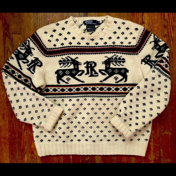 Ralph Lauren Other - Vintage Polo Ralph Lauren Men’s Deer Sweater sz XL Rare Hand Knit